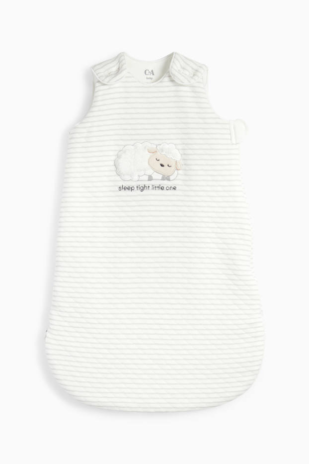 Bébés garçons - Agneau - gigoteuse pour bébé - 0 à 4 mois - à rayures - blanc crème