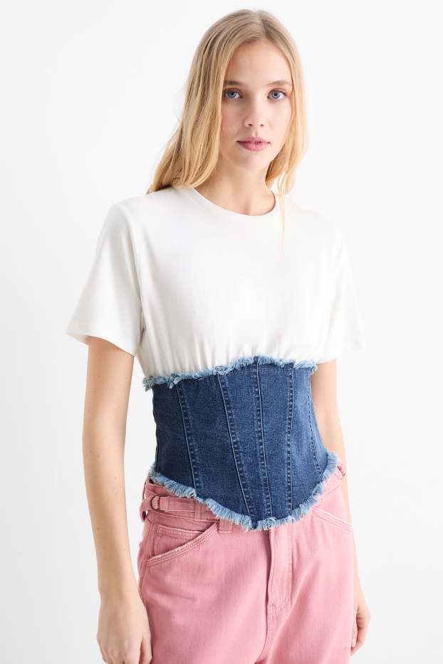 Dames - Kort T-shirt - wit