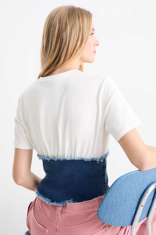 Dames - Kort T-shirt - wit