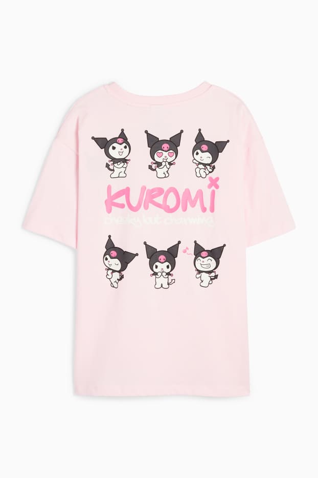 Dzieci dziewczynki - Kuromi - koszulka z krótkim rękawem - jasnoróżowy