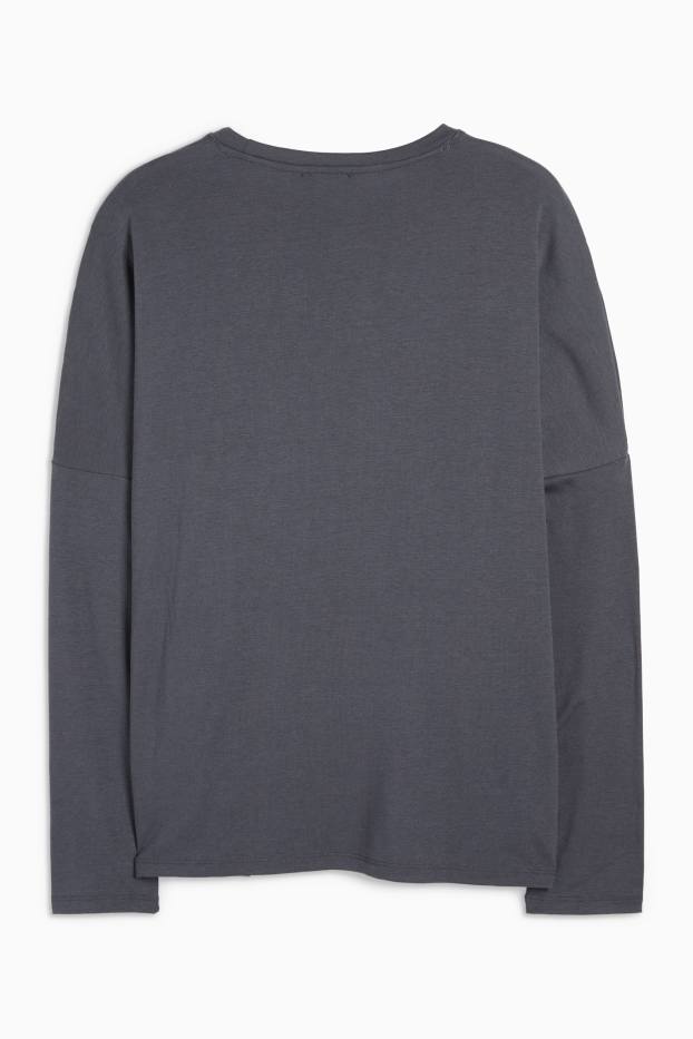Damen - Basic-Langarmshirt - dunkelgrau