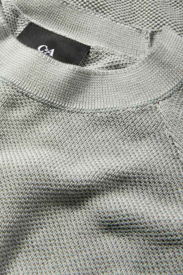 Hommes - Pull - texturé - vert menthe