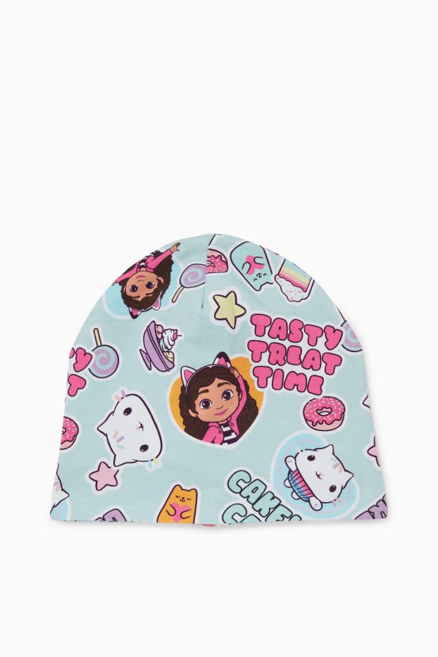 Děti - dívky - Gábinin kouzelný domek - čepice beanie - mátově zelená