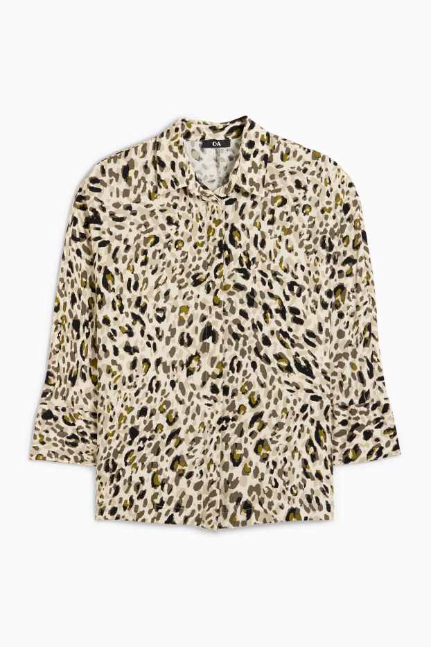 Donna - Blusa - stampa leopardata - beige / marrone
