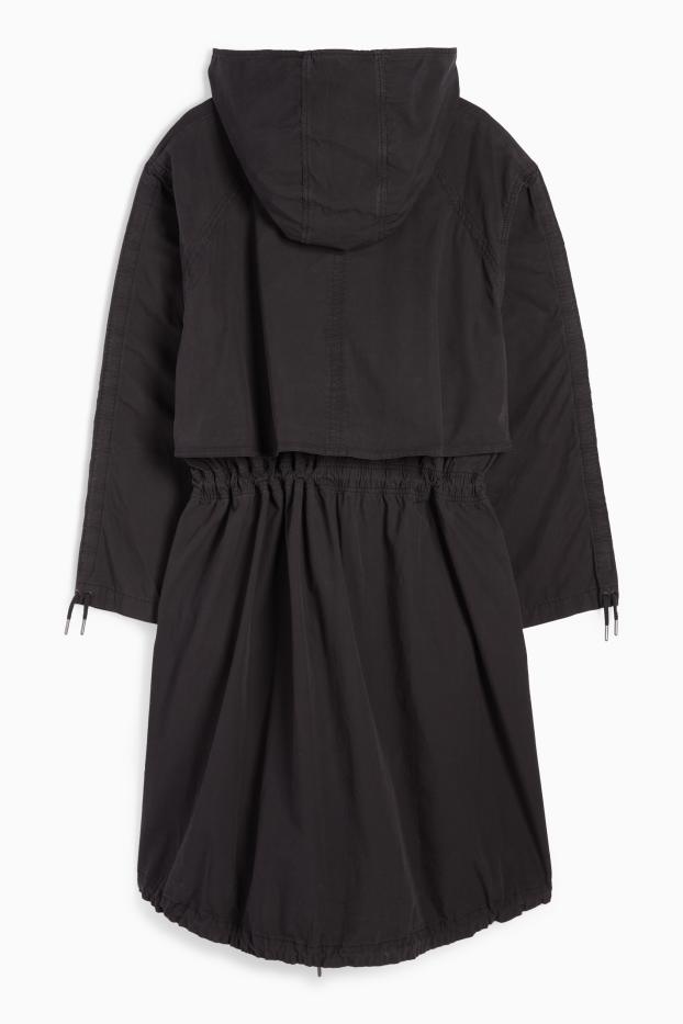 Women - Parka with hood - black