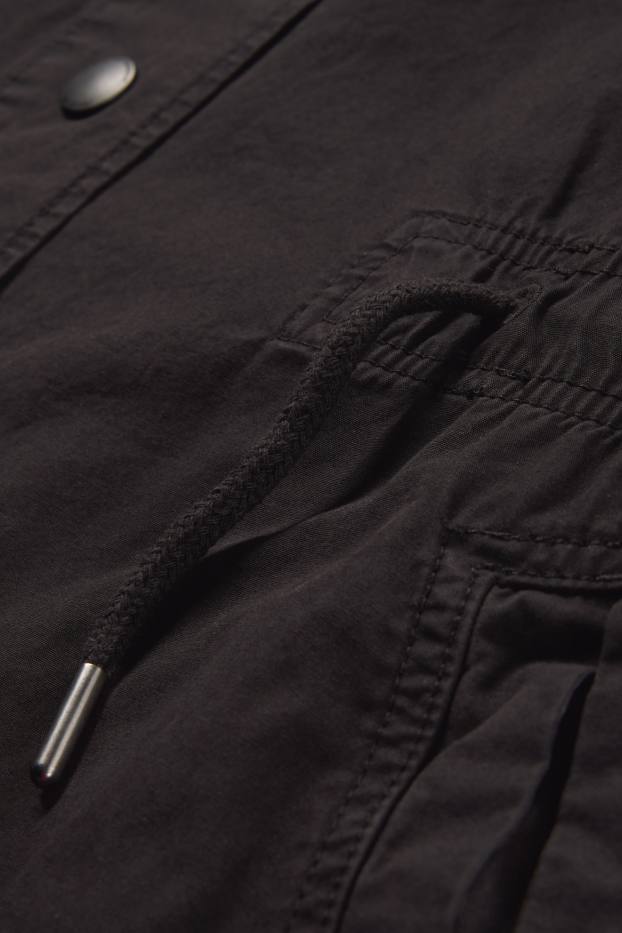 Women - Parka with hood - black