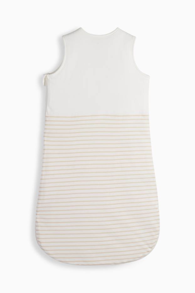 Unisex - Beertje - baby-slaapzak - 6 tot 18 maanden - gestreept - crème wit