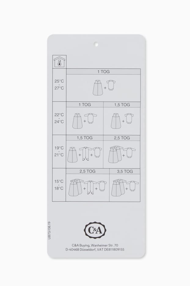 Unisex - Beertje - baby-slaapzak - 6 tot 18 maanden - gestreept - crème wit