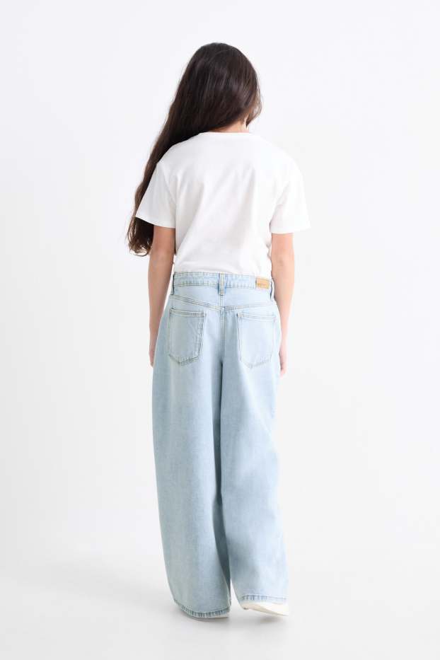 Kinder Mädchen - Wide Leg Jeans - helljeansblau