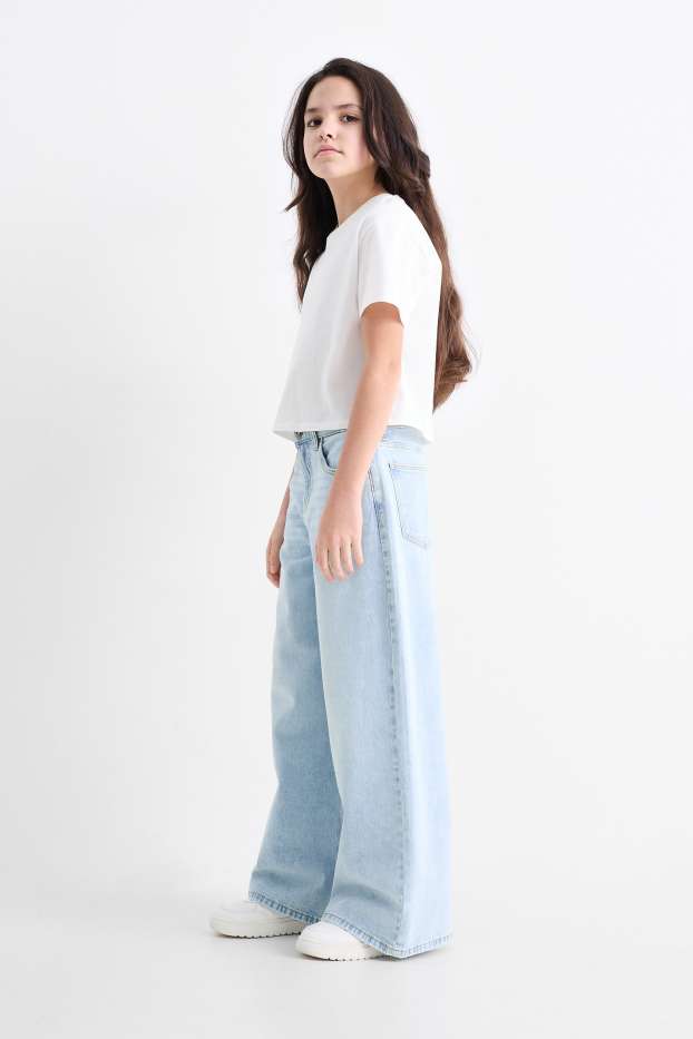 Kinder Mädchen - Wide Leg Jeans - helljeansblau