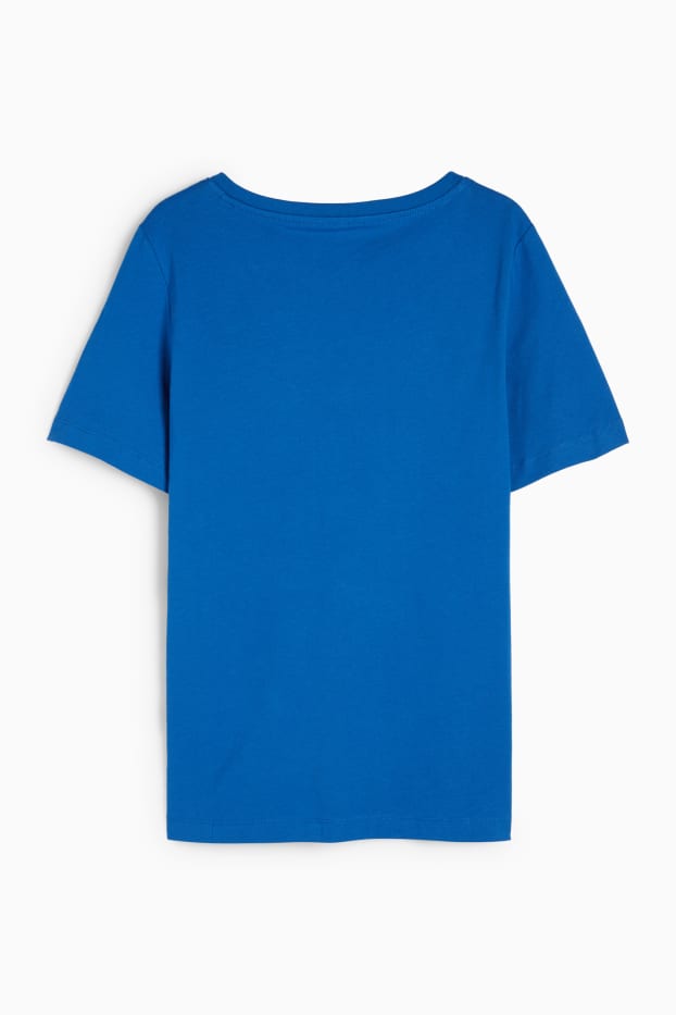 Femmes - T-shirt à col V - regular fit - bleu