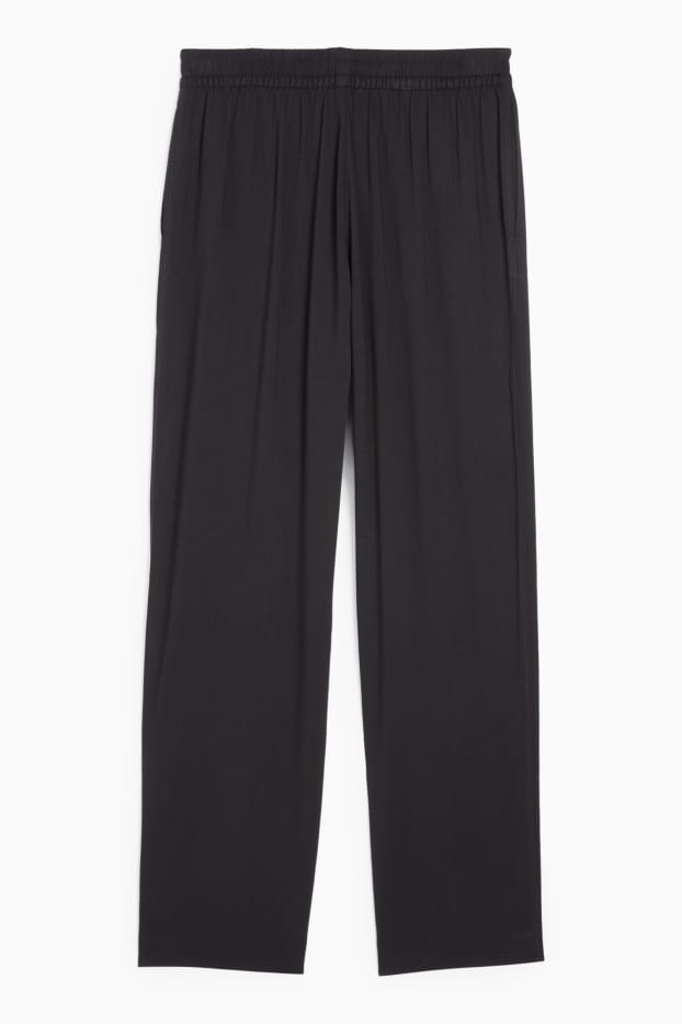 Damen - Stoffhose - High Waist - Tapered Fit - schwarz