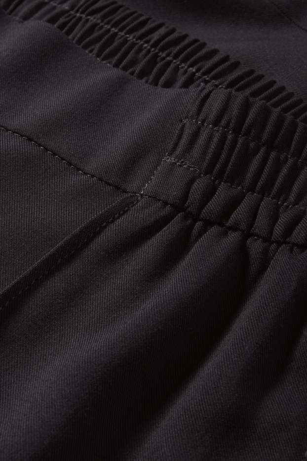Damen - Stoffhose - High Waist - Tapered Fit - schwarz