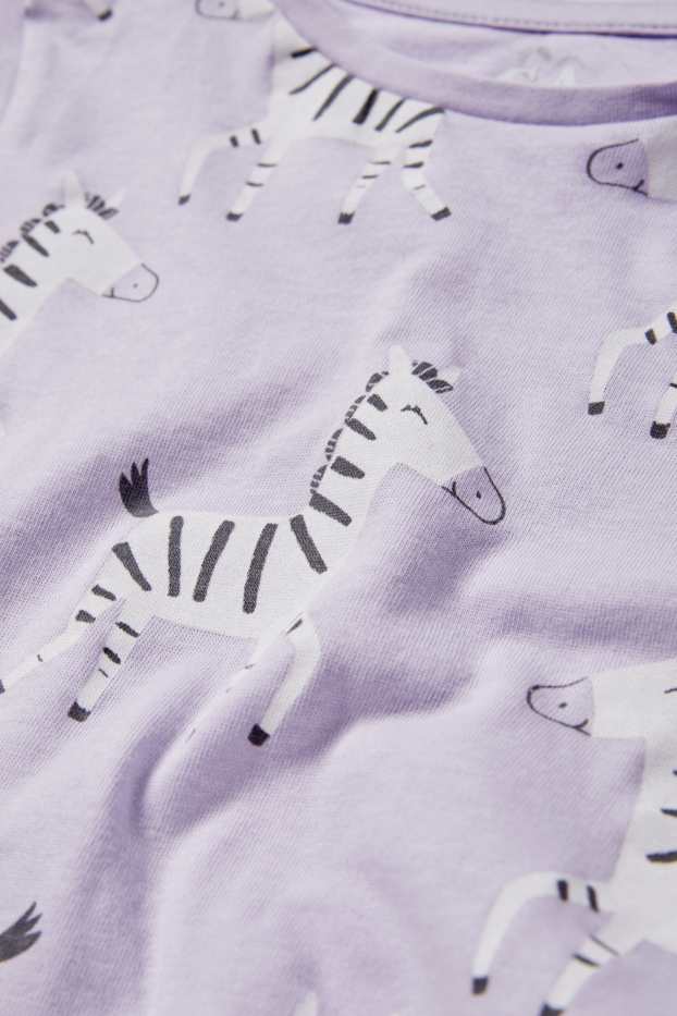 Copii - Fete - Zebră - pijama scurtă - 2 piese - violet deschis