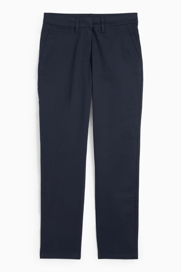 Dames - Chino - mid waist - tapered fit - donkerblauw