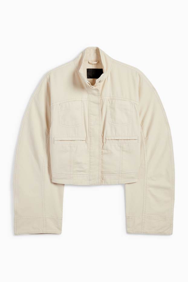Women - Cropped jacket - light beige