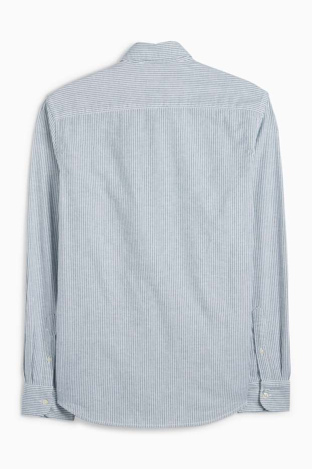 Men - Oxford shirt - regular fit - button-down collar - striped - mint green