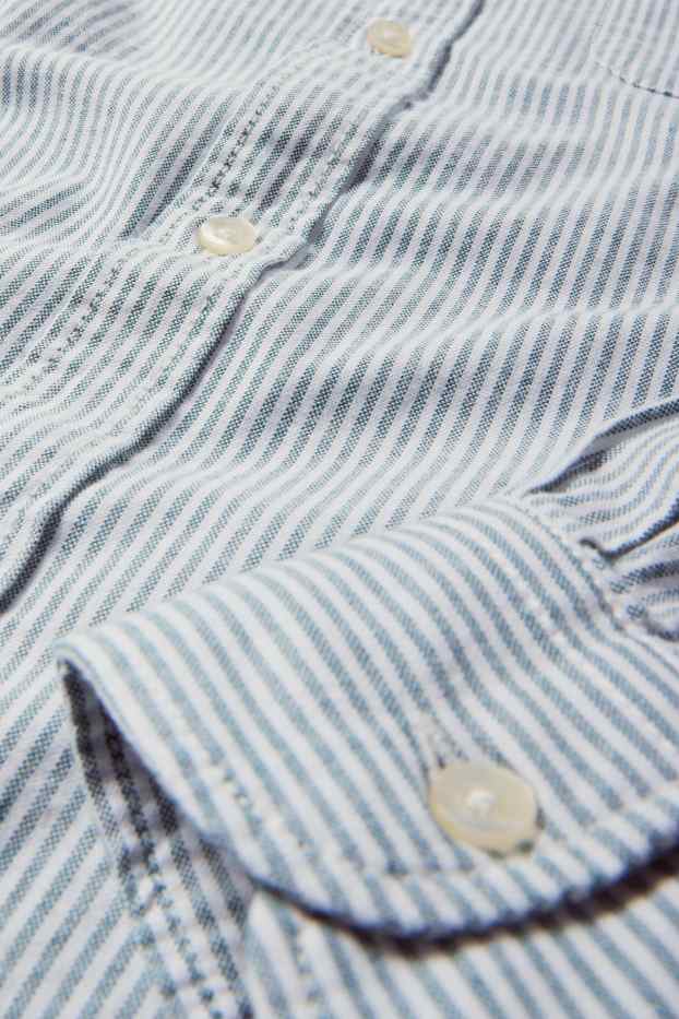 Men - Oxford shirt - regular fit - button-down collar - striped - mint green