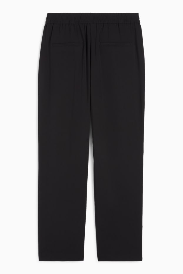 Damen - Stoffhose - Mid Waist - Tapered Fit - schwarz