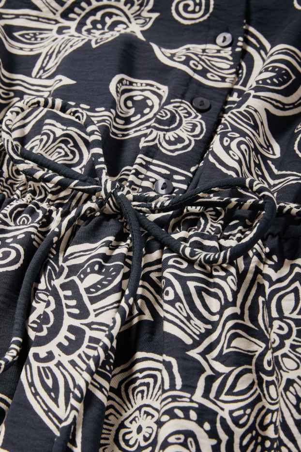 Donna - Vestito a blusa - fantasia - blu scuro