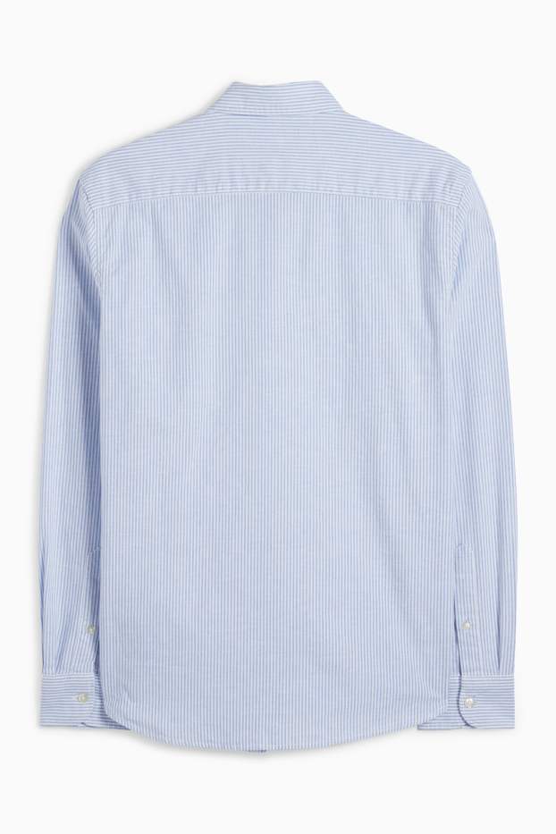 Uomo - Camicia Oxford - regular fit - button down - a righe - azzurro