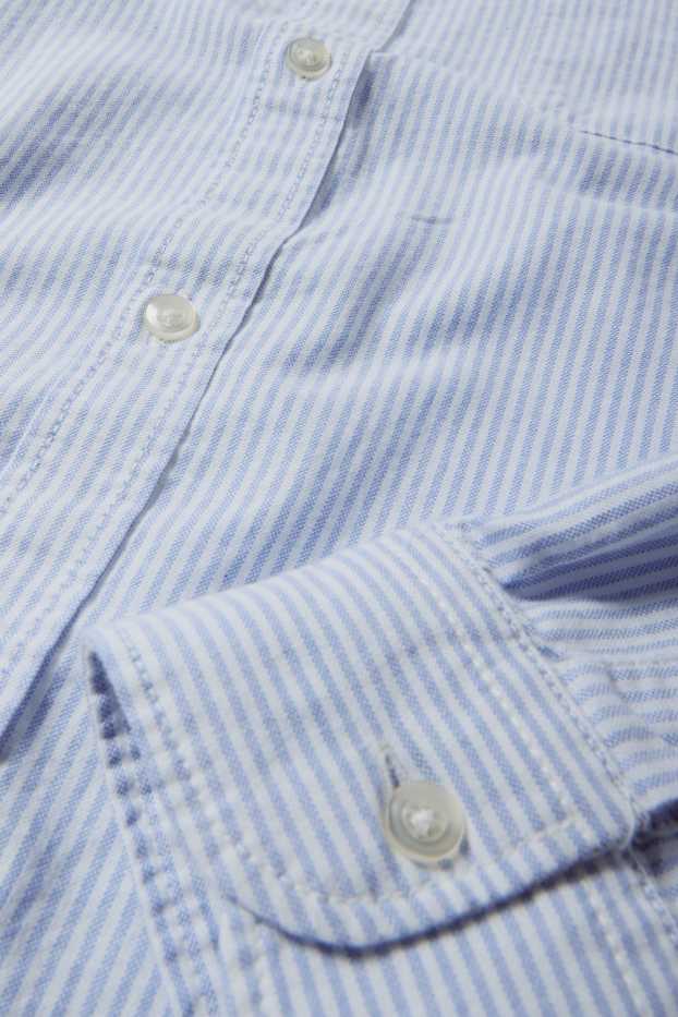 Uomo - Camicia Oxford - regular fit - button down - a righe - azzurro