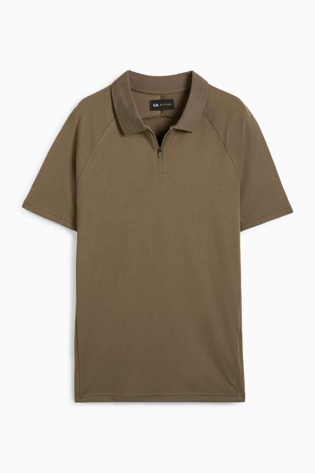 Hommes - Polo de sport - kaki