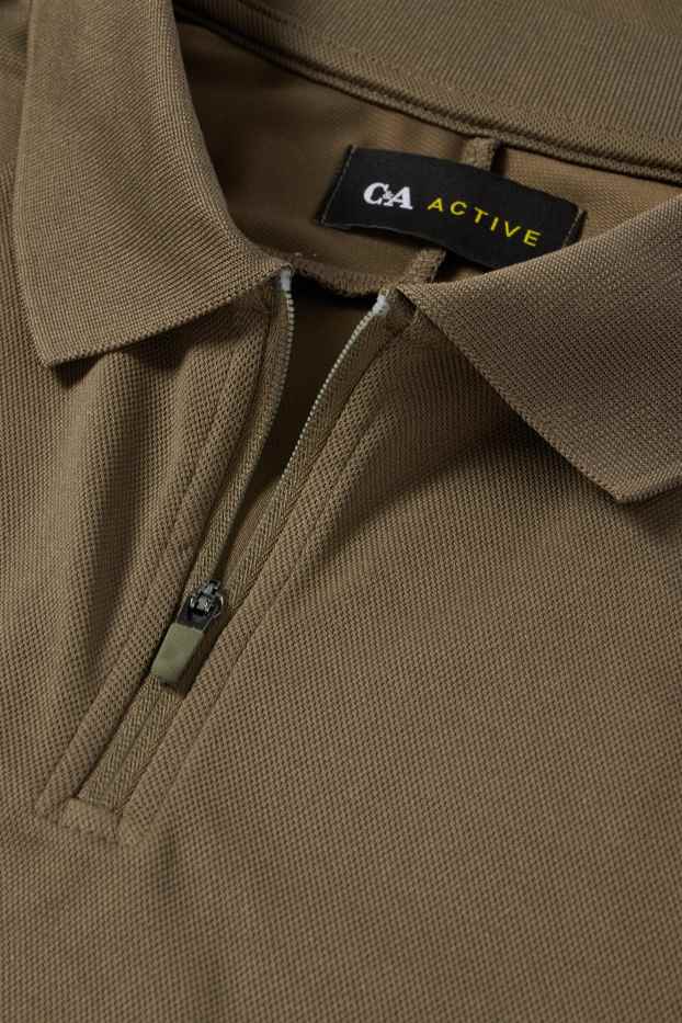 Hommes - Polo de sport - kaki