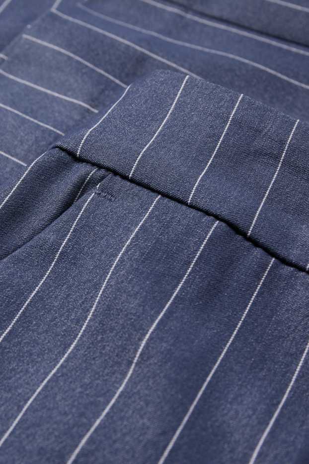 Femei - Pantaloni de stofă - talie medie - straight fit - dungi fine - albastru închis