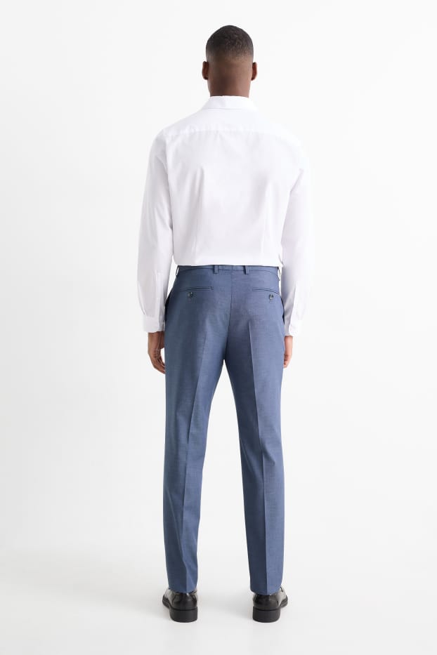 Pánské - Oblekové kalhoty - slim fit - Flex - tmavomodrá