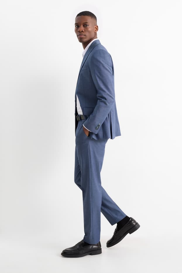 Pánské - Oblekové kalhoty - slim fit - Flex - tmavomodrá