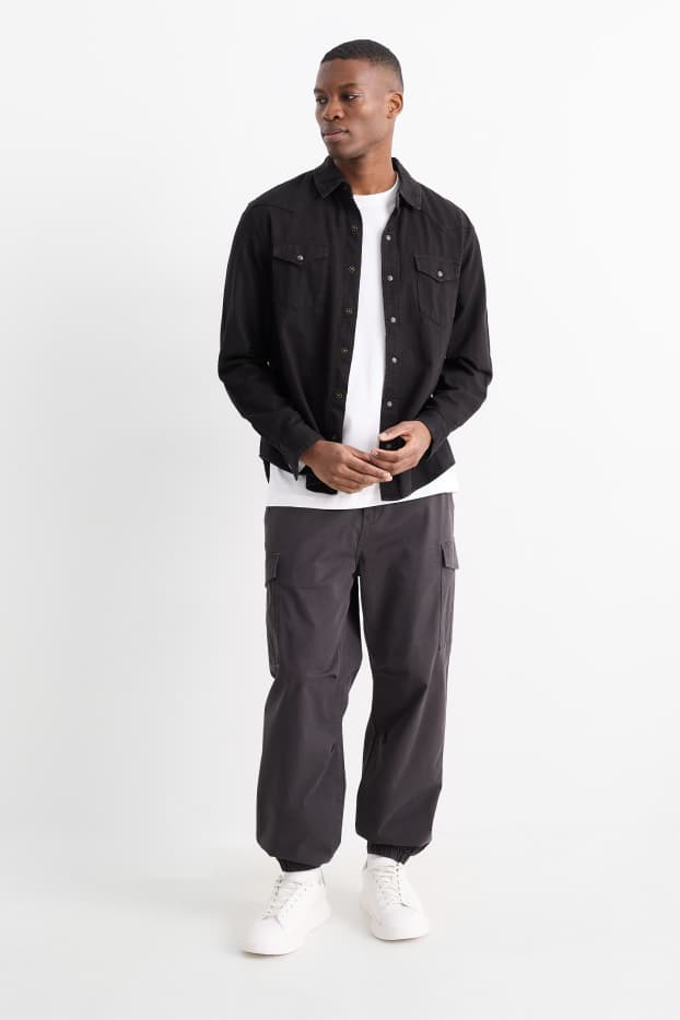 Hommes - Pantalon cargo - gris foncé
