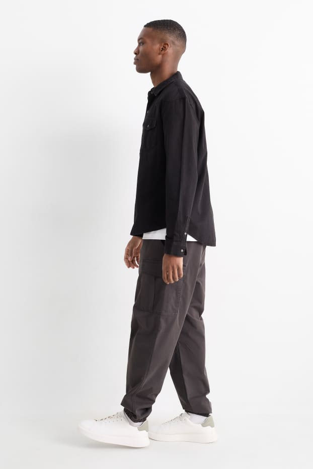 Hommes - Pantalon cargo - gris foncé