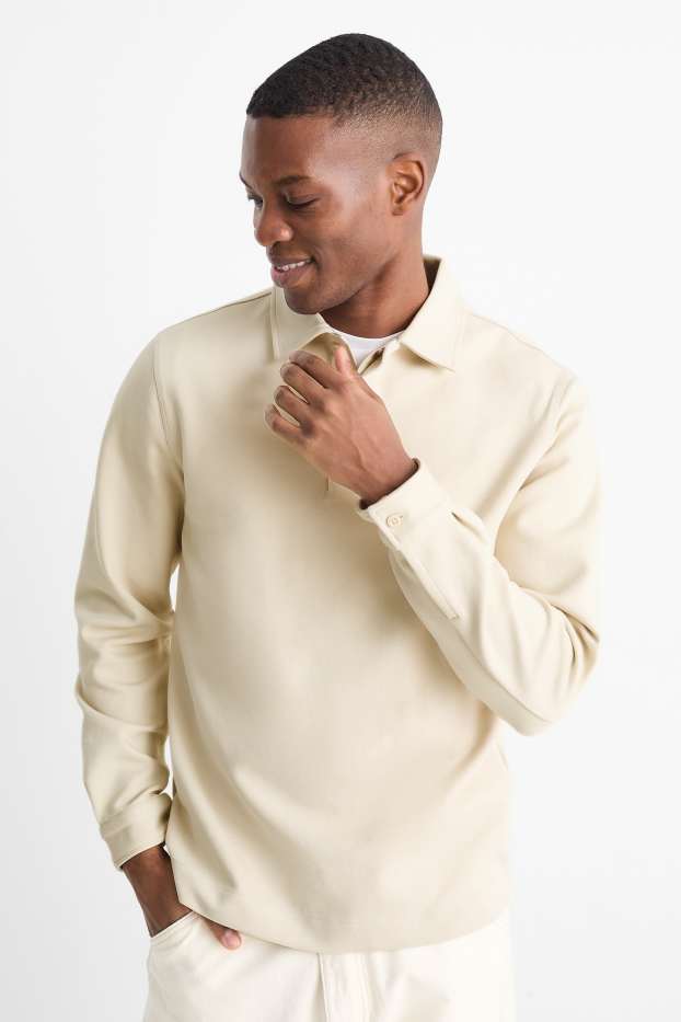 Herren - Poloshirt - hellbeige