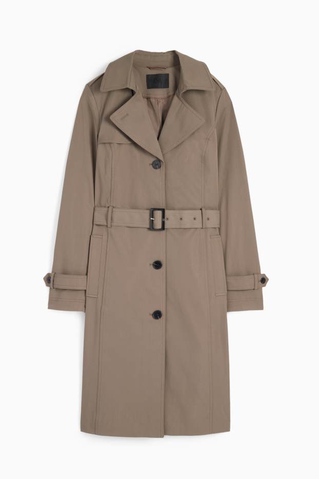 Women - Trench coat - water-repellent - brown