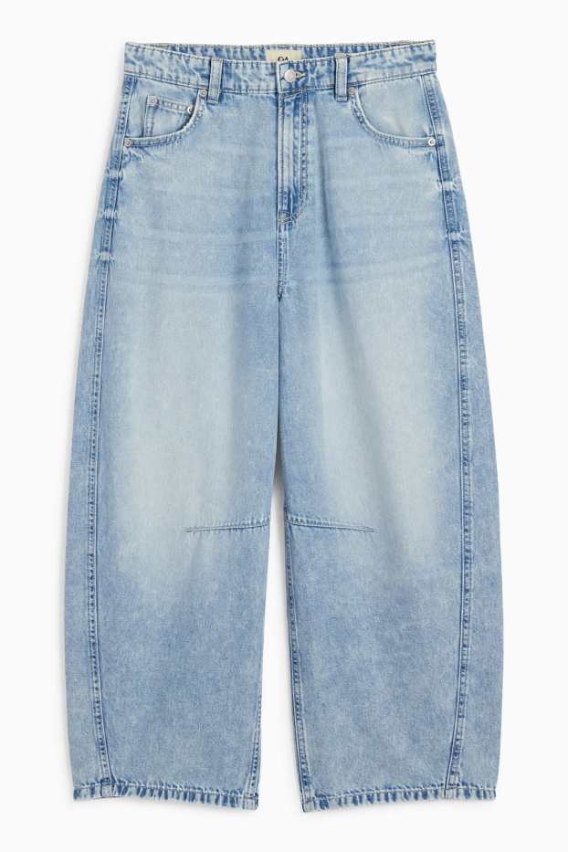 Dámské - Balloon jeans - mid waist - džíny - světle modré