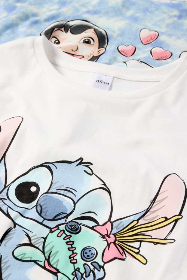 Copii - Fete - Multipack 2 buc. - Lilo & Stitch - tricou cu mânecă scurtă - alb / albastru deschis