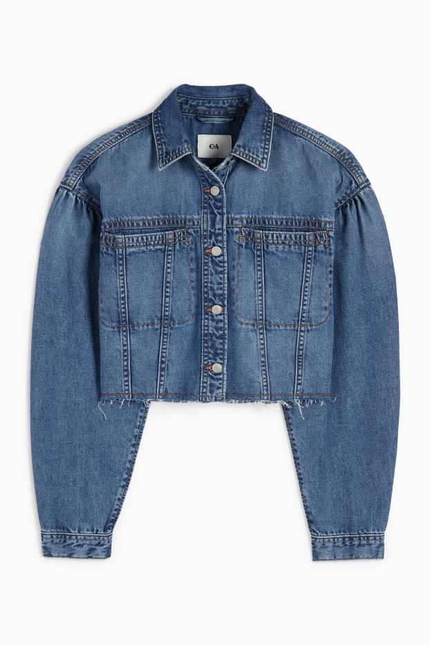 Femmes - Veste en jean courte - jean bleu
