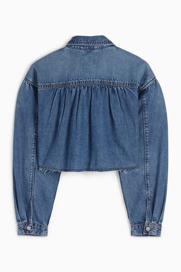 Femmes - Veste en jean courte - jean bleu