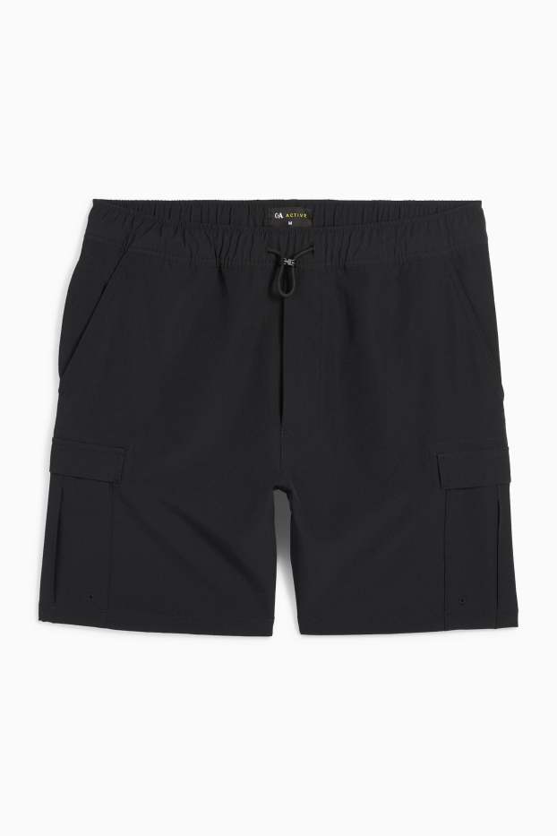 Hommes - Short cargo de sport - noir