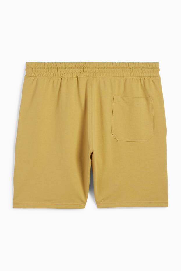 Hommes - Short en molleton de sport - jaune moutarde