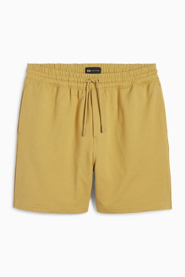 Hommes - Short en molleton de sport - jaune moutarde