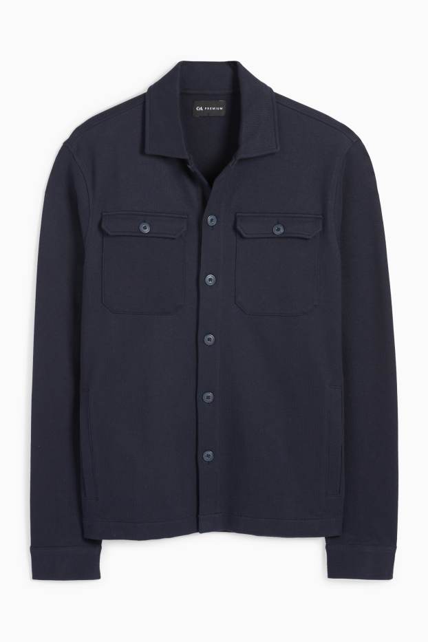 Home - Camisa jaqueta - relaxed fit - Kent - estructurada - blau fosc