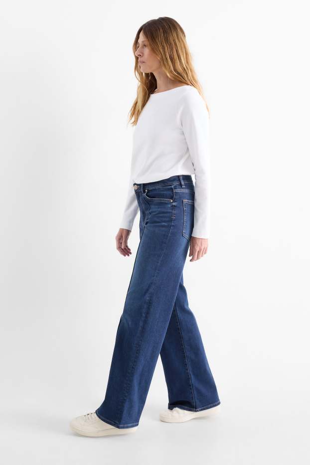 Femmes - Wide leg jean - high waist - jean bleu