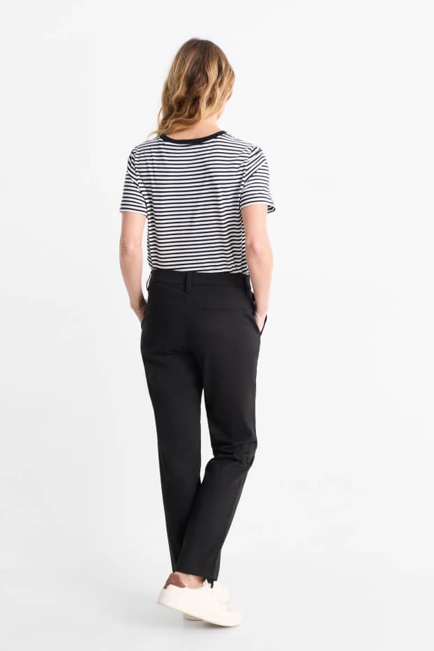 Femmes - Chino - mid waist - tapered fit - noir