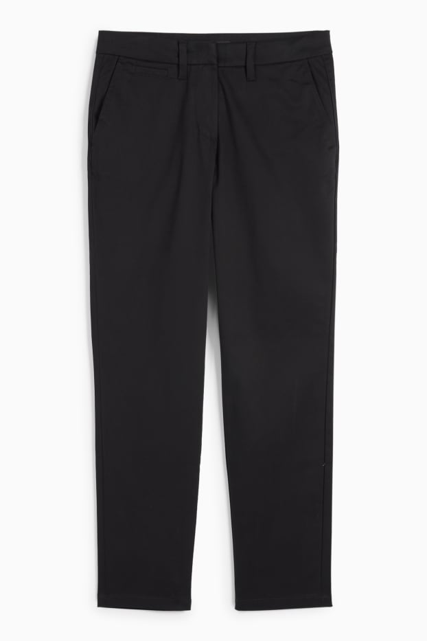 Femmes - Chino - mid waist - tapered fit - noir