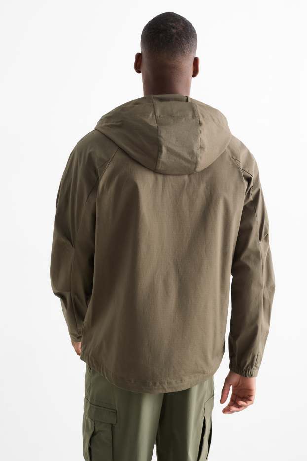 Uomo - Giacca con cappuccio - 4 Way Stretch - tramata - kaki