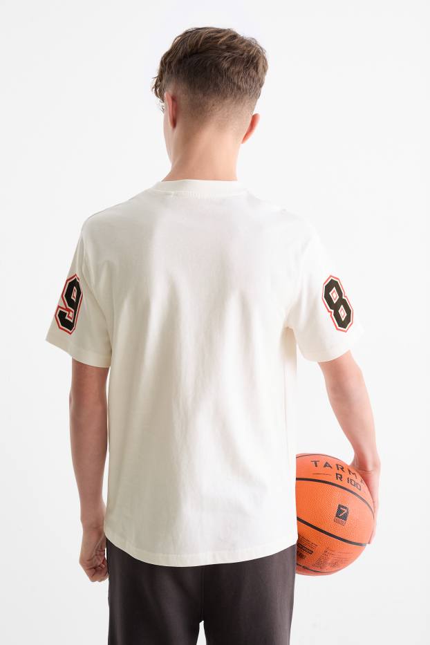 Kinder Jungen - Tiger - Kurzarmshirt - cremeweiss