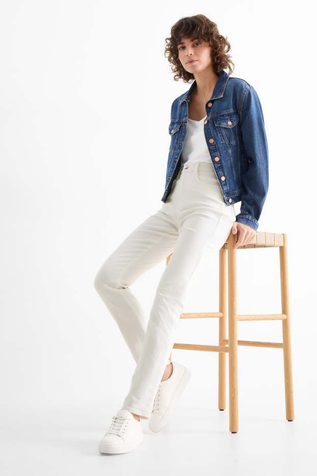 Damen - Slim Jeans - High Waist - LYCRA® - cremeweiss