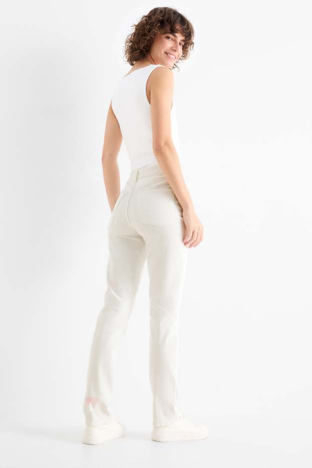 Damen - Slim Jeans - High Waist - LYCRA® - cremeweiss